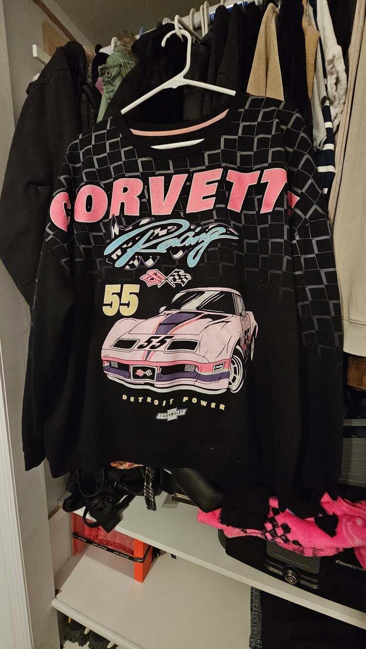 GM Hybrid Corvette 55 Racing Sweatshirt Size XXL Black Pink